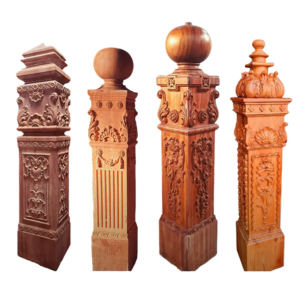 Trụ gỗ cầu thang